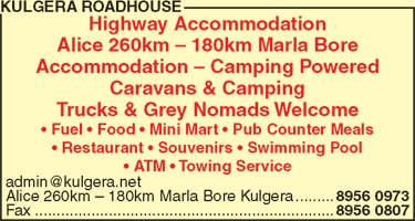 Kulgera Roadhouse - Kawana Tourism 1