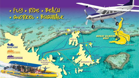 Scenic Flight - Great Barrier Reef, Heart Reef, Whitehaven Beach & Hill Inlet! - Kawana Tourism 0